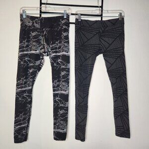 Pact Women's Organic Cotton Go-to Legging 2 LOT Small Black/Gray